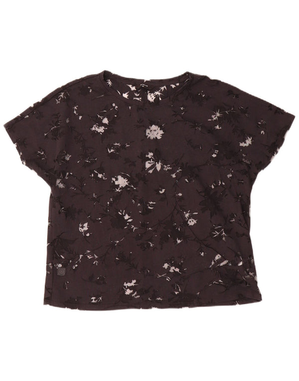 Desigual Γυναικείο T-Shirt See Through γραφικό Top 16 μεσαίο μαύρο φλοράλ