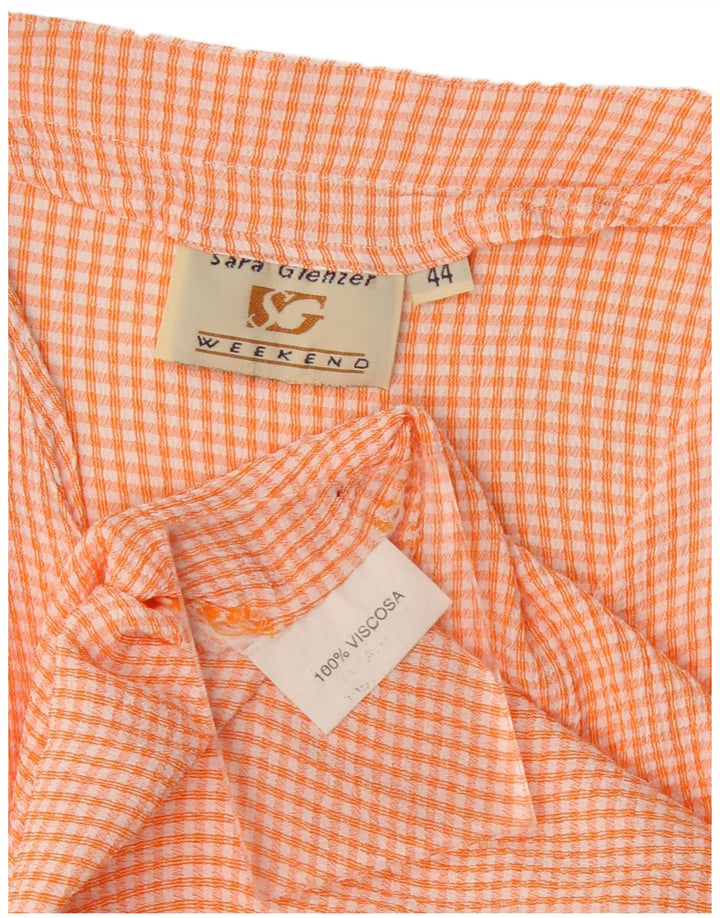 Sara Glenzer Γυναικείο πουκάμισο Weekend Μπλούζα IT 44 Medium Orange Gingham