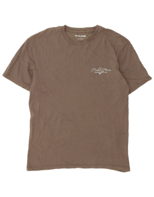 Jack & Jones Ανδρικό T-Shirt Τοπ μεσαίο καφέ βαμβακερό