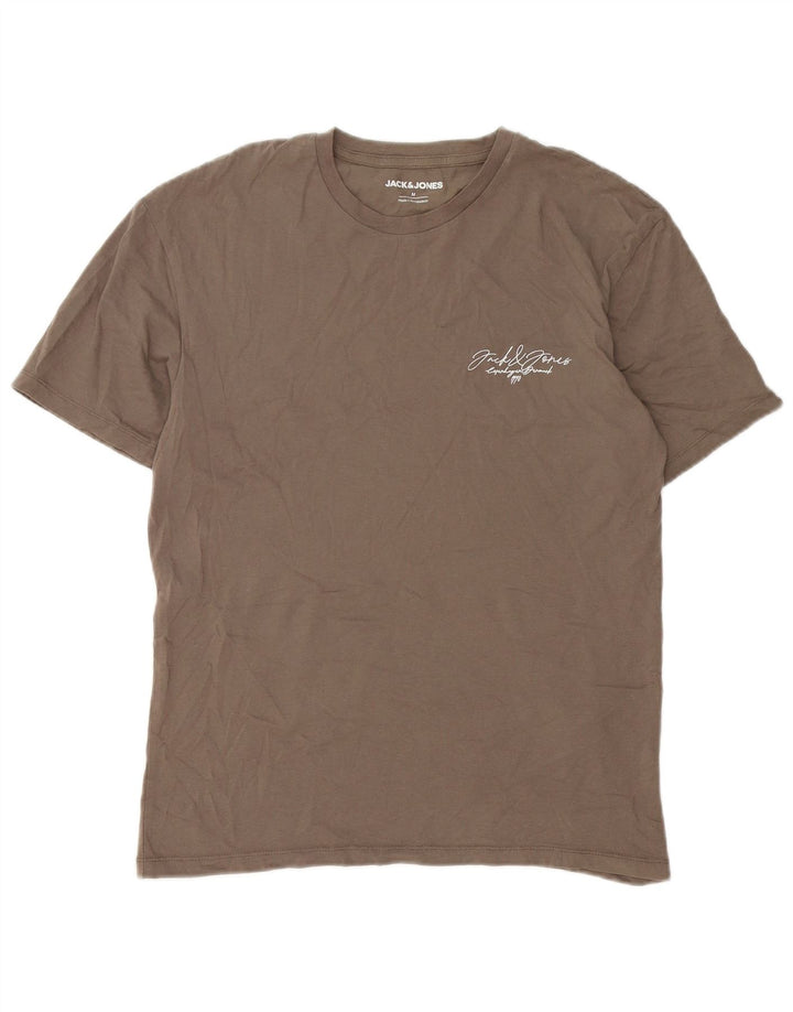Jack & Jones Ανδρικό T-Shirt Τοπ μεσαίο καφέ βαμβακερό