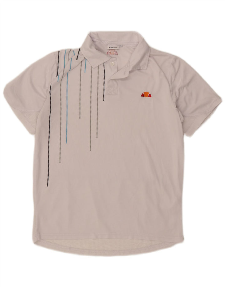 Ellesse Ανδρικό Πόλο Μπλουζάκι Μικρό Λευκό Ριγέ