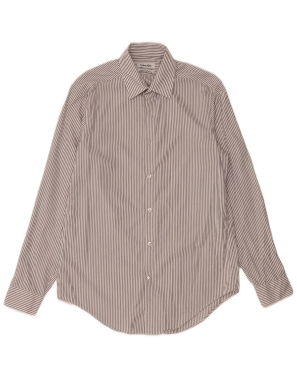 Ανδρικό πουκάμισο Calvin Klein Slim Fit Size 15 1/2 Medium Grey ριγέ