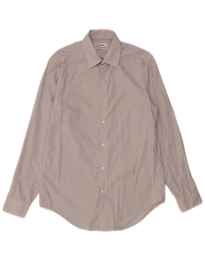Ανδρικό πουκάμισο Calvin Klein Slim Fit Size 15 1/2 Medium Grey ριγέ
