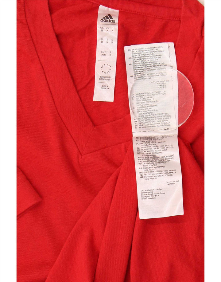 Ανδρικό T-Shirt Adidas Τοπ μεσαίο κόκκινο βαμβακερό