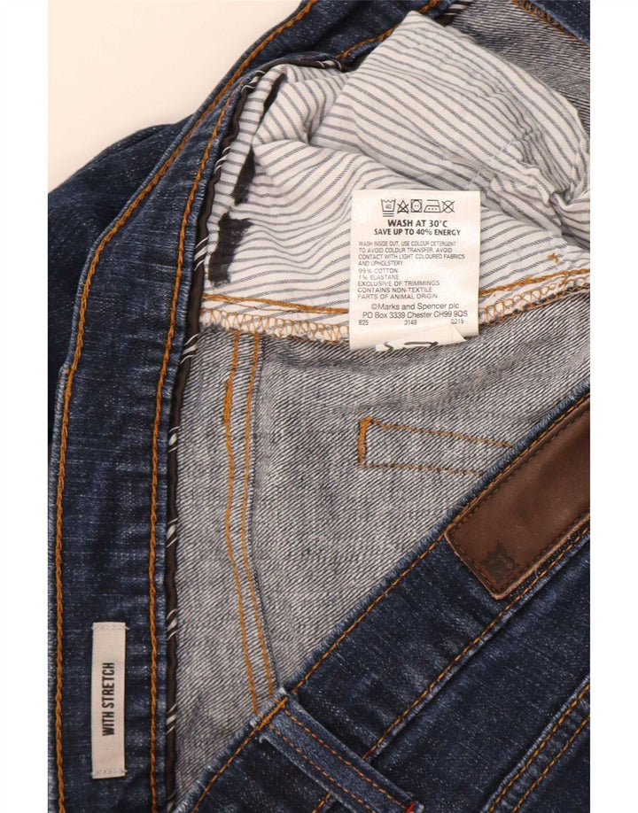 Ανδρικό τζιν ίσιο Marks & Spencer W36 L31 Navy Blue Cotton