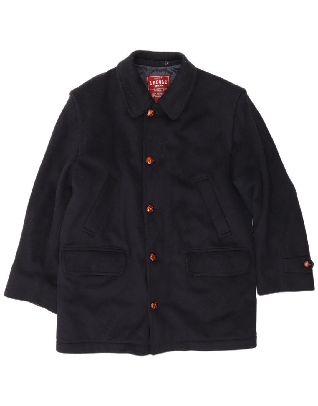 Ανδρικό πανωφόρι Lebole UK 14 Large Navy Blue Wool