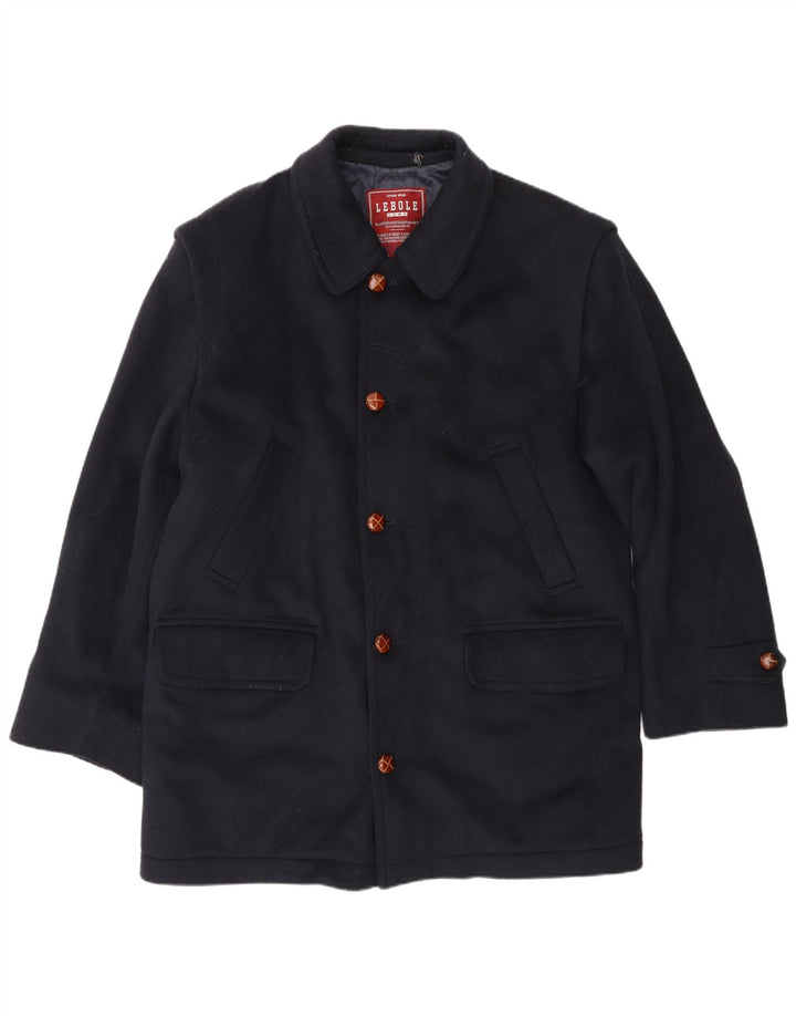 Ανδρικό πανωφόρι Lebole UK 14 Large Navy Blue Wool