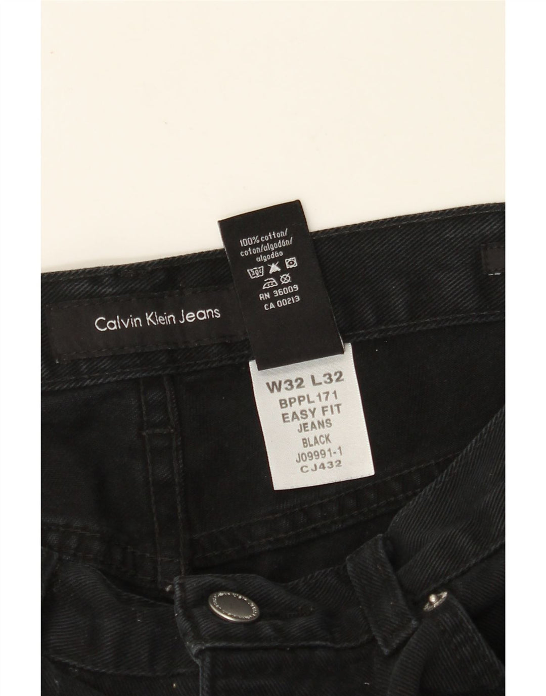 Ανδρικό ίσιο τζιν CALVIN KLEIN Easy Fit W32 L32 Μαύρο βαμβακερό