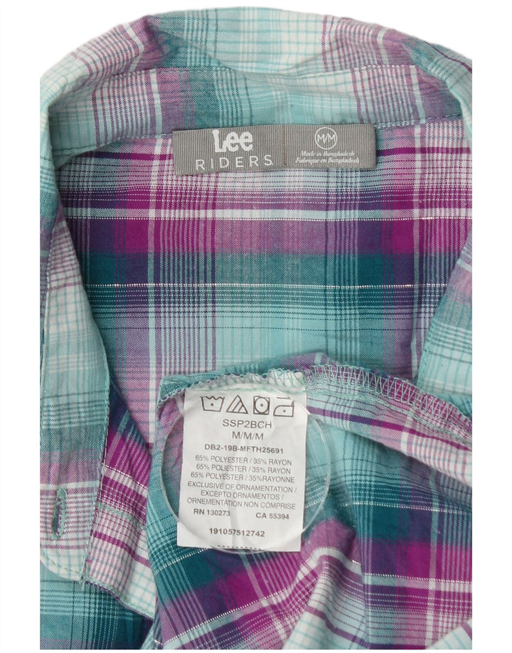 Lee Womens Riders Αμάνικο πουκάμισο UK 14 Μεσαίο Πράσινο Check Polyester