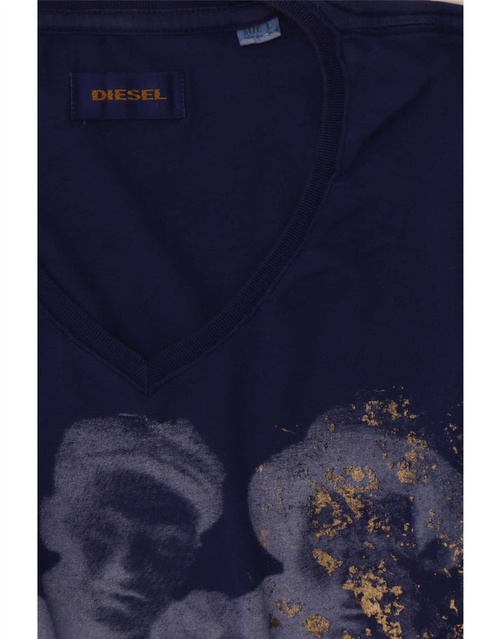 Ανδρικό γραφικό T-Shirt Diesel Top Large Blue
