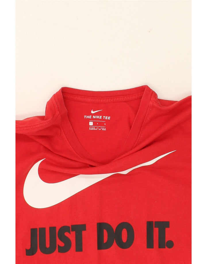 NIKE Mens Graphic T-Shirt Top Large Red Vintage Nike and Second-Hand Nike from Messina Hembry 