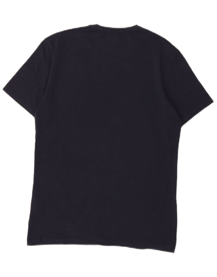 Ανδρικό μπλουζάκι Guess Extra Slim γραφικό Τοπ μεσαίου μπλε βαμβακερό