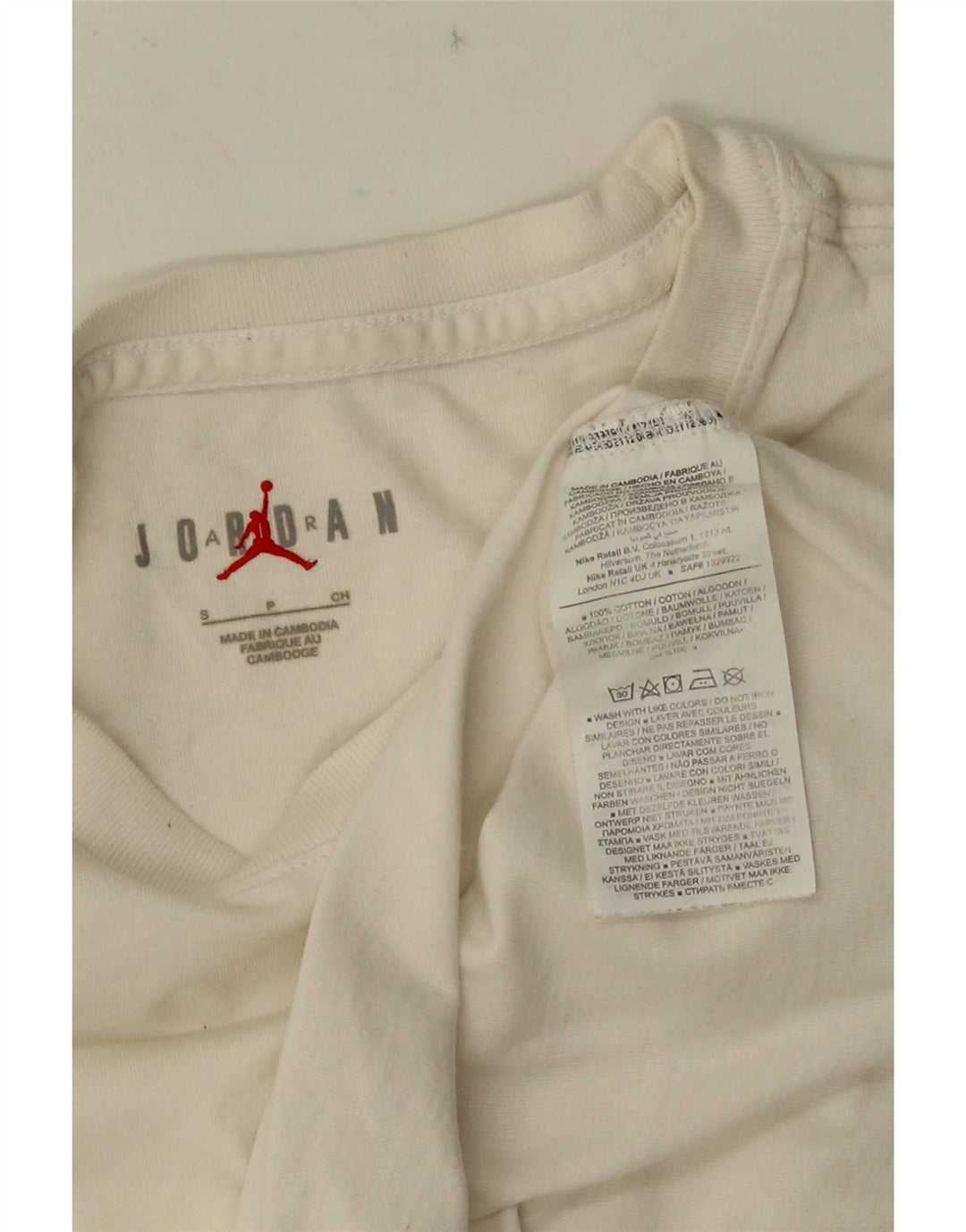 Jordan Ανδρικό γραφικό T-Shirt Top Μικρό λευκό βαμβακερό