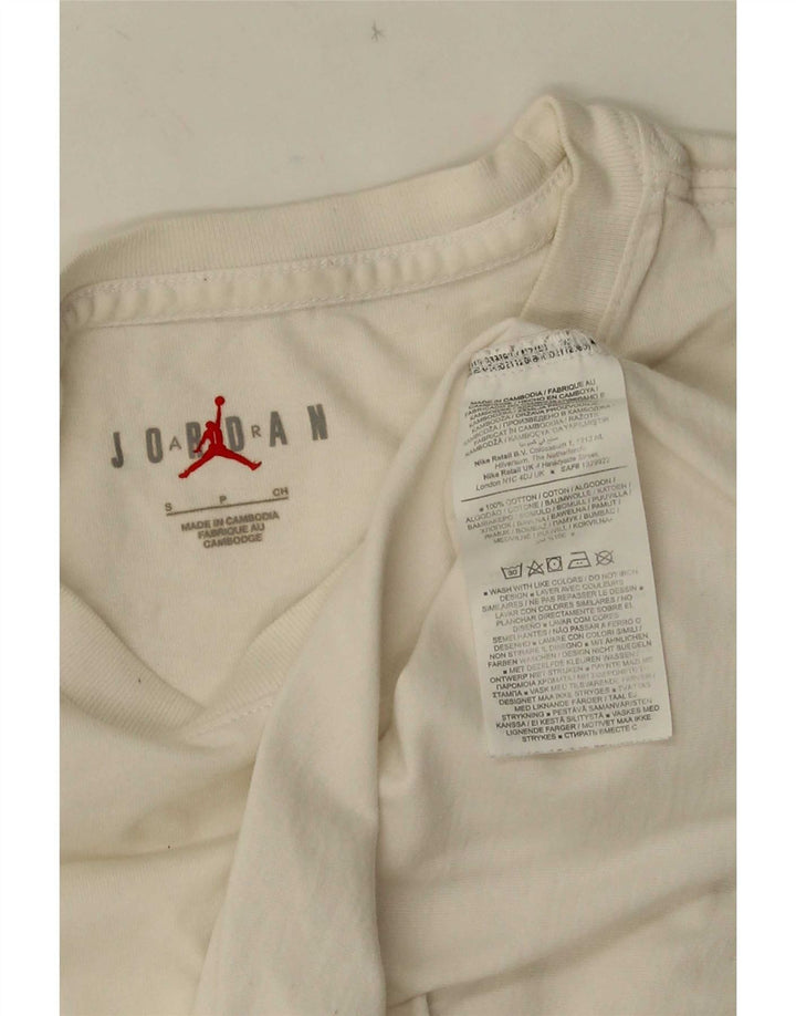 Jordan Ανδρικό γραφικό T-Shirt Top Μικρό λευκό βαμβακερό