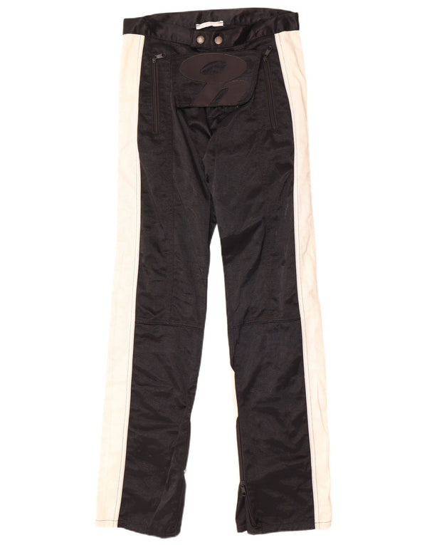 VINTAGE Womens Tracksuit Trousers IT 44 Medium W30 L35 Black Colourblock