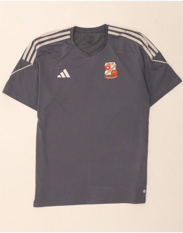 Ανδρικό μπλουζάκι Adidas Swindon Town FC Slim Fit Top μεγάλο γκρι πολυεστέρα