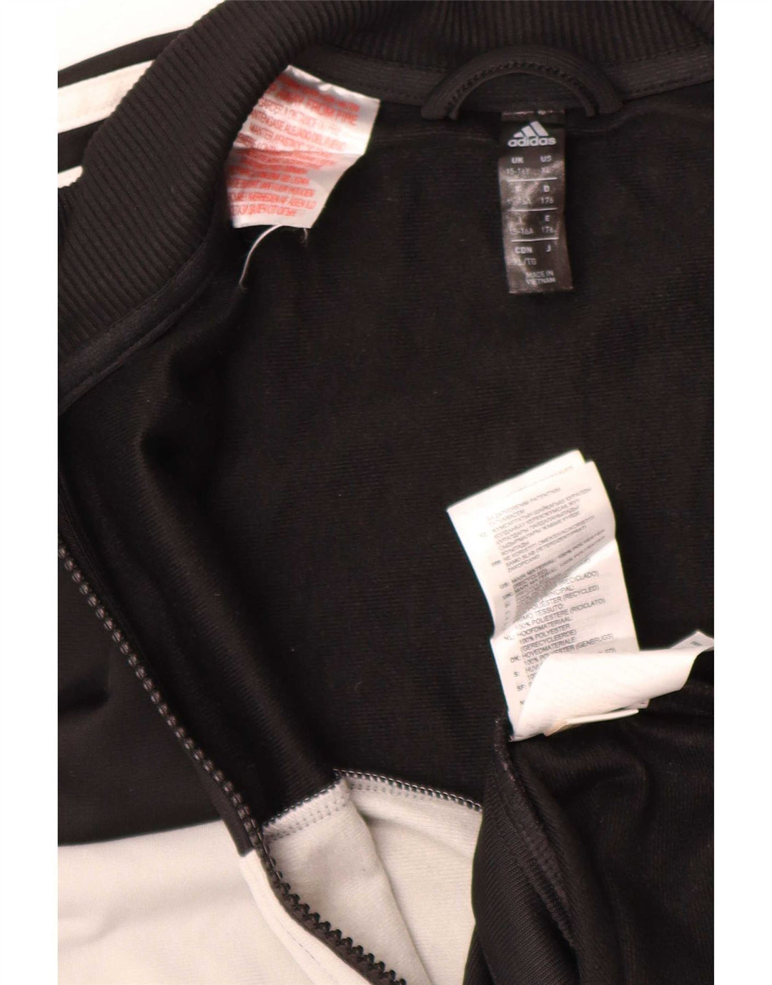 Adidas Boys αθλητική φόρμα Top Jacket 15-16 Years Black Colourblock Polyester