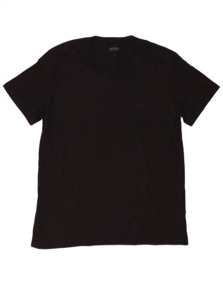 Ανδρικό T-Shirt HUGO BOSS Top Large Μαύρο Βαμβακερό