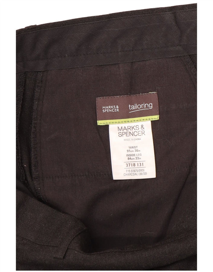 Ανδρικό ίσιο παντελόνι Marks & Spencer W36 L33 Grey Polyester