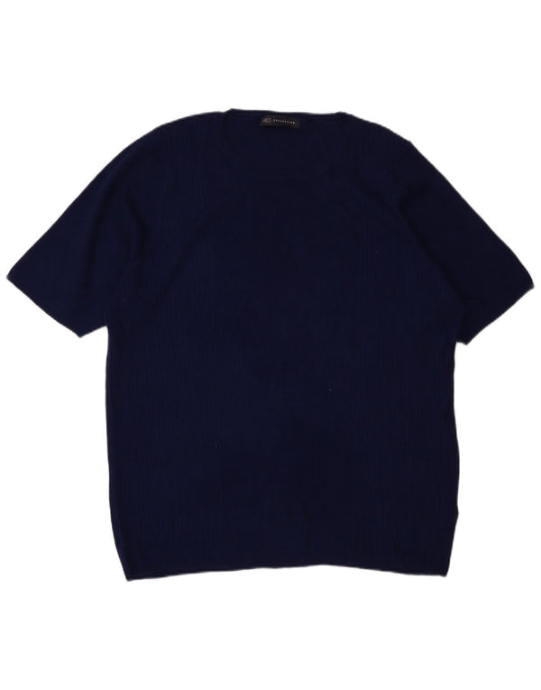 Marks & Spencer Γυναικείο πουλόβερ με λαιμόκοψη UK 22 3XL Navy Blue