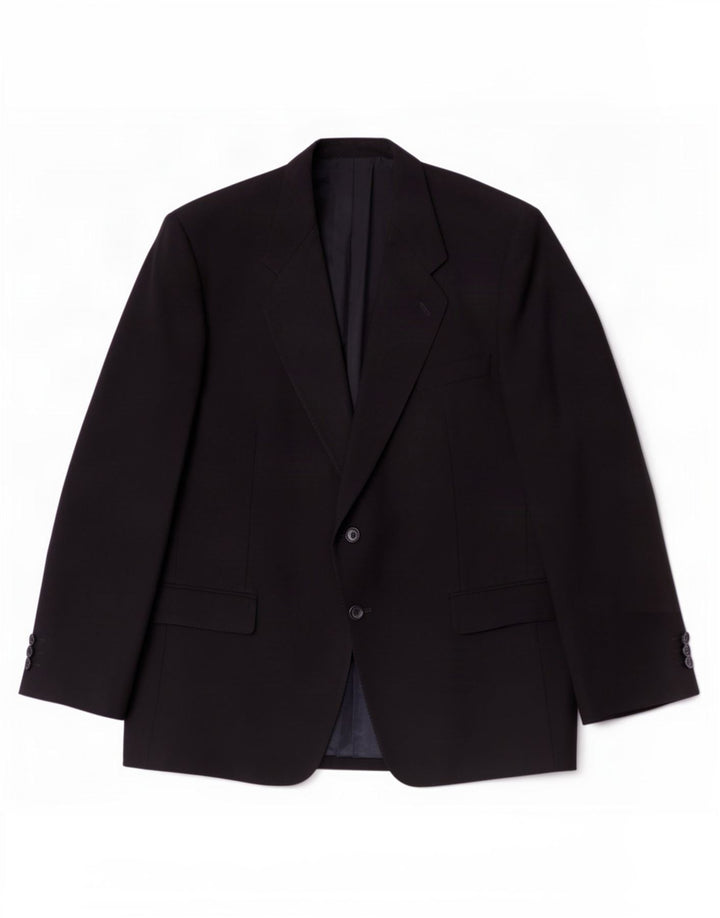 Vintage Ανδρικό Μπουφάν Blazer 2 Κουμπιών IT 54 2XL Μαύρο Μαλλί
