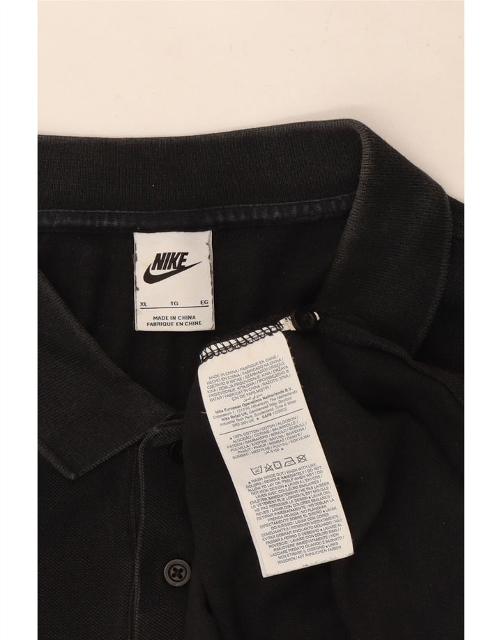 Ανδρικό μπλουζάκι πόλο Nike XL μαύρο βαμβακερό