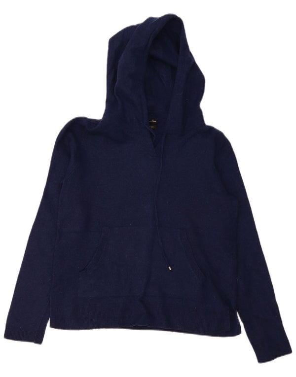 Massimo Dutti γυναικείο πουλόβερ με κουκούλα UK 10 Small Navy Blue Wool