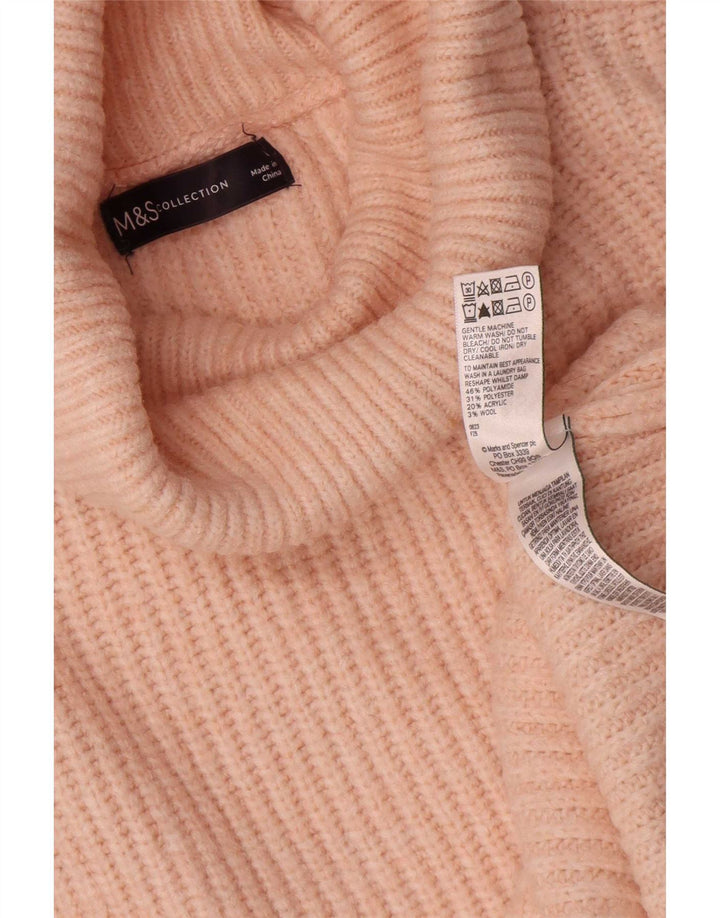 Marks & Spencer Γυναικείο πουλόβερ μεγάλου μεγέθους ρολό ροζ UK 16 μεγάλο ροζ