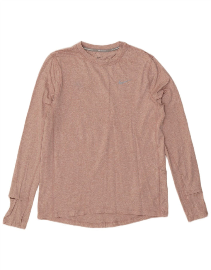 Nike γυναικείο τρέξιμο μακρυμάνικο UK 10 Small Pink Flecked Polyester