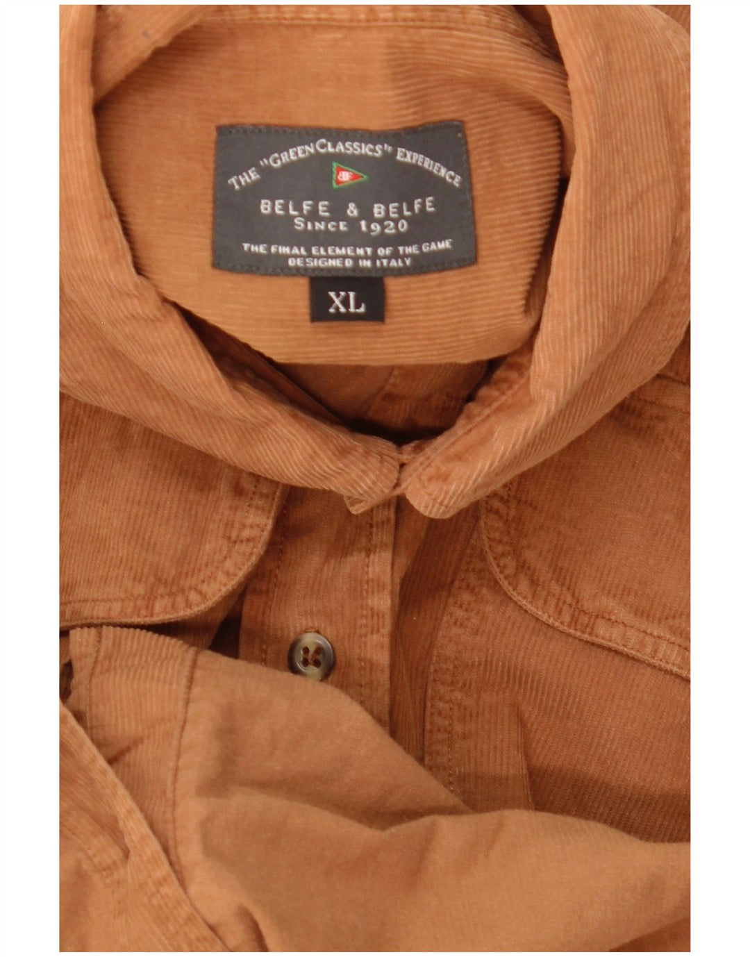 Ανδρικό κοτλέ πουκάμισο Belfe & Belfe XL Beige