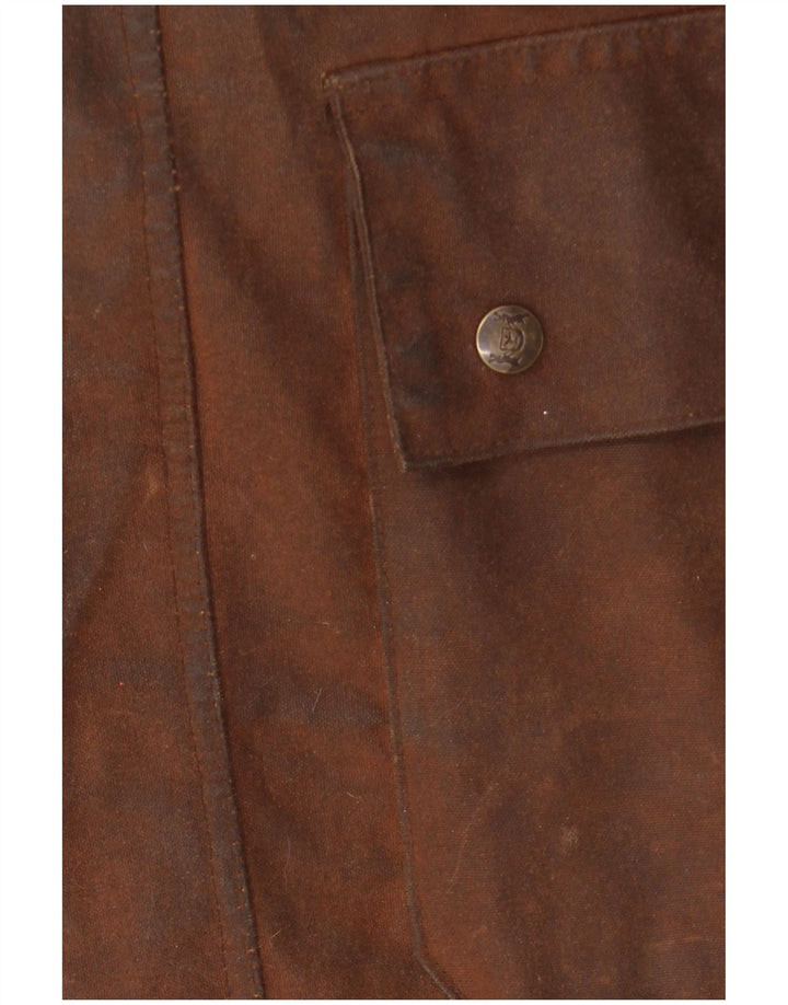 HUNTER Ανδρικό παλτό από κερωμένο βαμβάκι με κουκούλα Capelet UK 34 XS Καφέ βαμβάκι