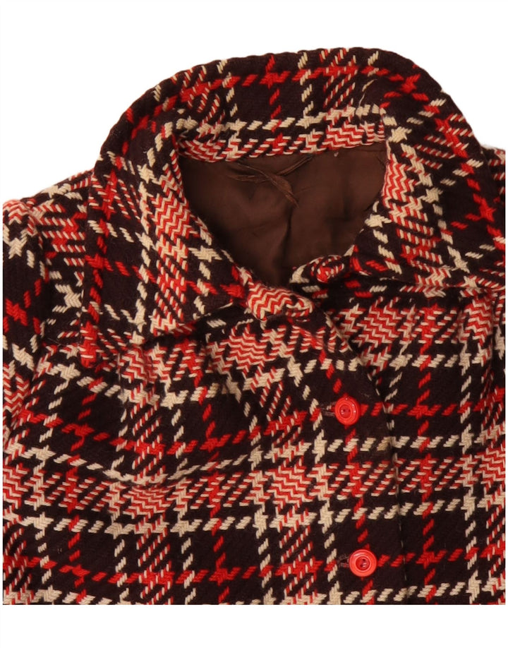 VINTAGE Γυναικείο Κοντό Πανωφόρι UK 18 XL Red Check