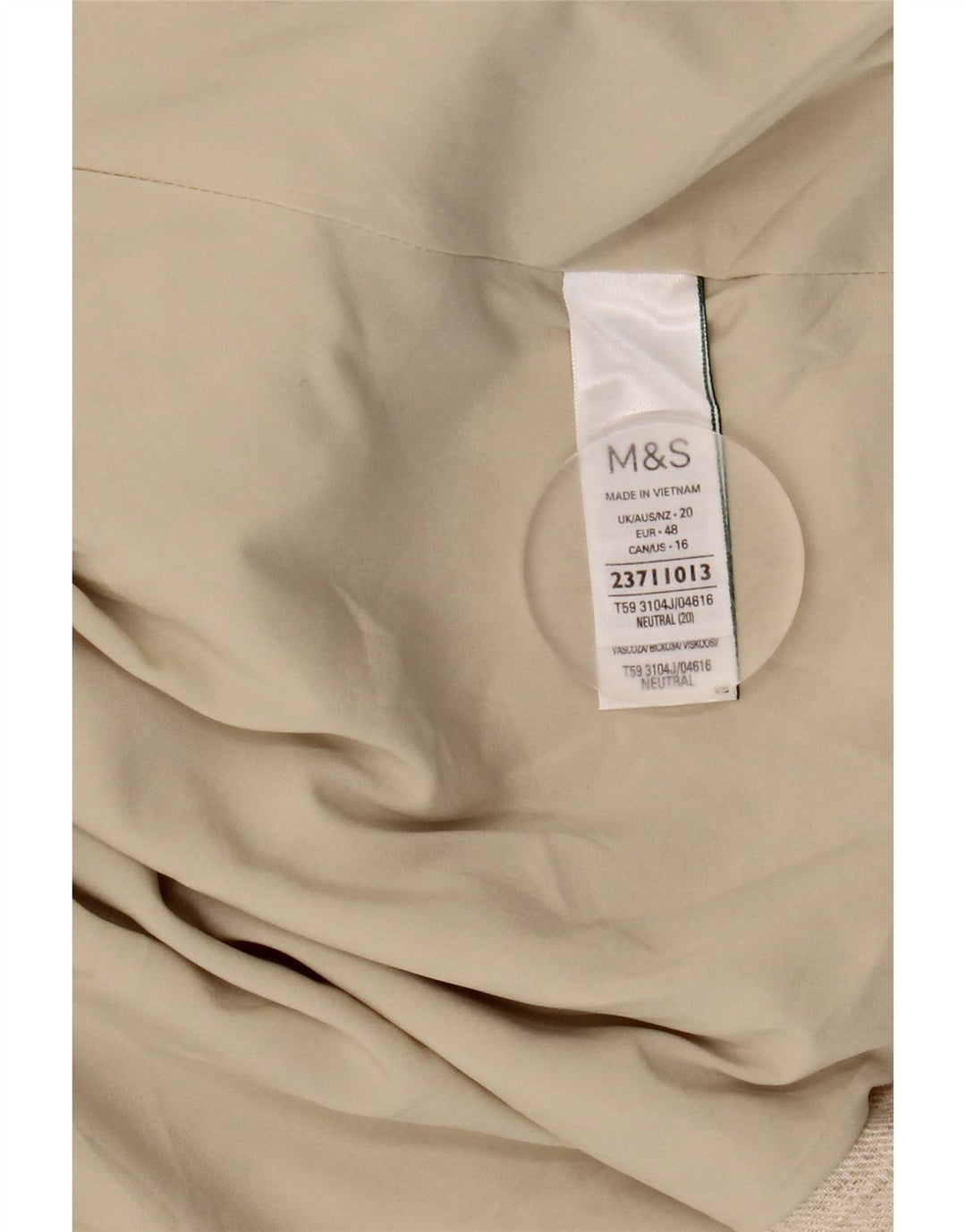 MARKS & SPENCER Γυναικείο ανοιχτό σακάκι UK 20 2XL Μπεζ λινό