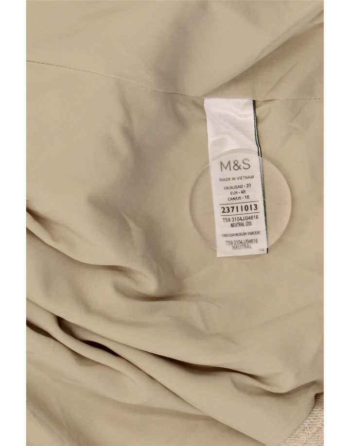 MARKS & SPENCER Γυναικείο ανοιχτό σακάκι UK 20 2XL Μπεζ λινό