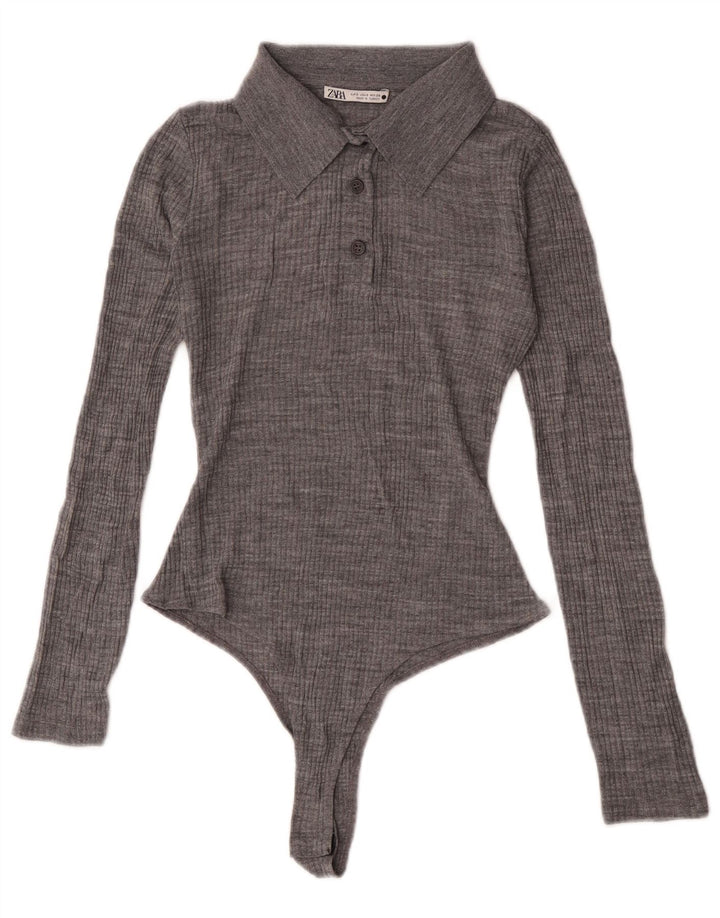 Zara γυναικείο μακρυμάνικο κορμάκι UK 8 Small Grey