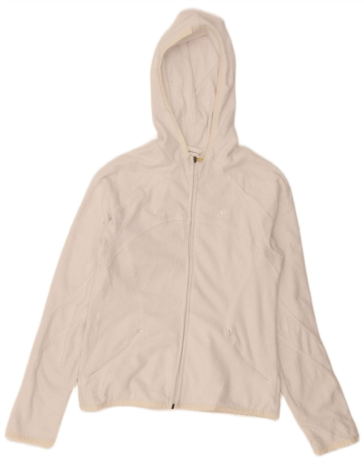 Adidas Γυναικείο Fleece Jacket UK 12 Medium White Polyester