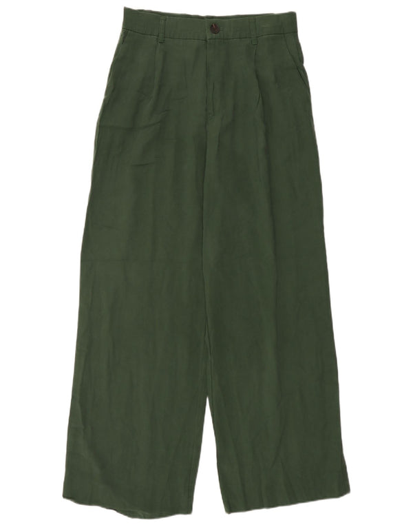 Zara Γυναικείο Ψηλόμεσο Παντελόνι Chino Μικρό W26 L28 Πράσινο