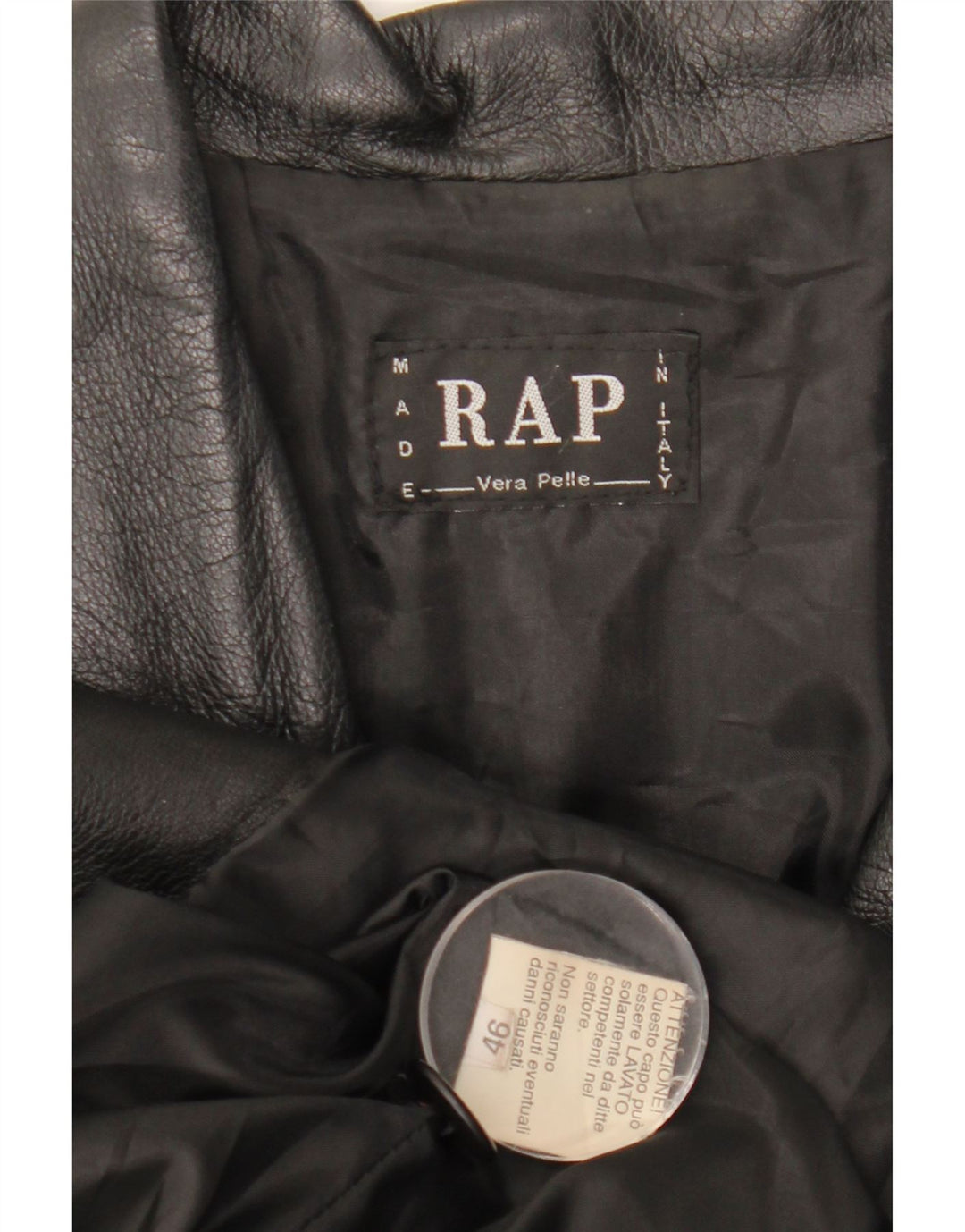 Vintage Γυναικείο Oversized Δερμάτινο Παλτό IT 46 Large Μαύρο Δερμάτινο