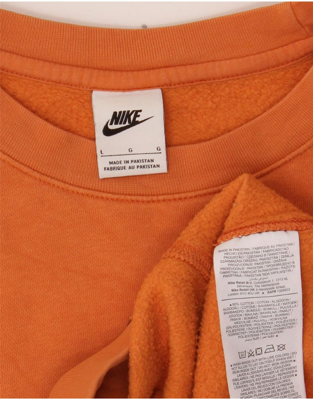 Ανδρικό γραφικό φούτερ Nike Jumper, μεγάλο πορτοκαλί βαμβακερό