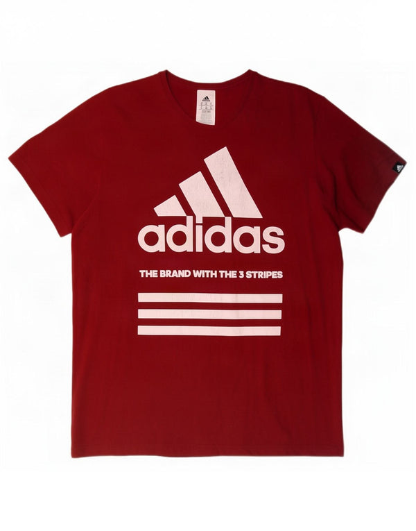 Ανδρικό γραφικό T-Shirt Adidas Top XL Κόκκινο βαμβακερό