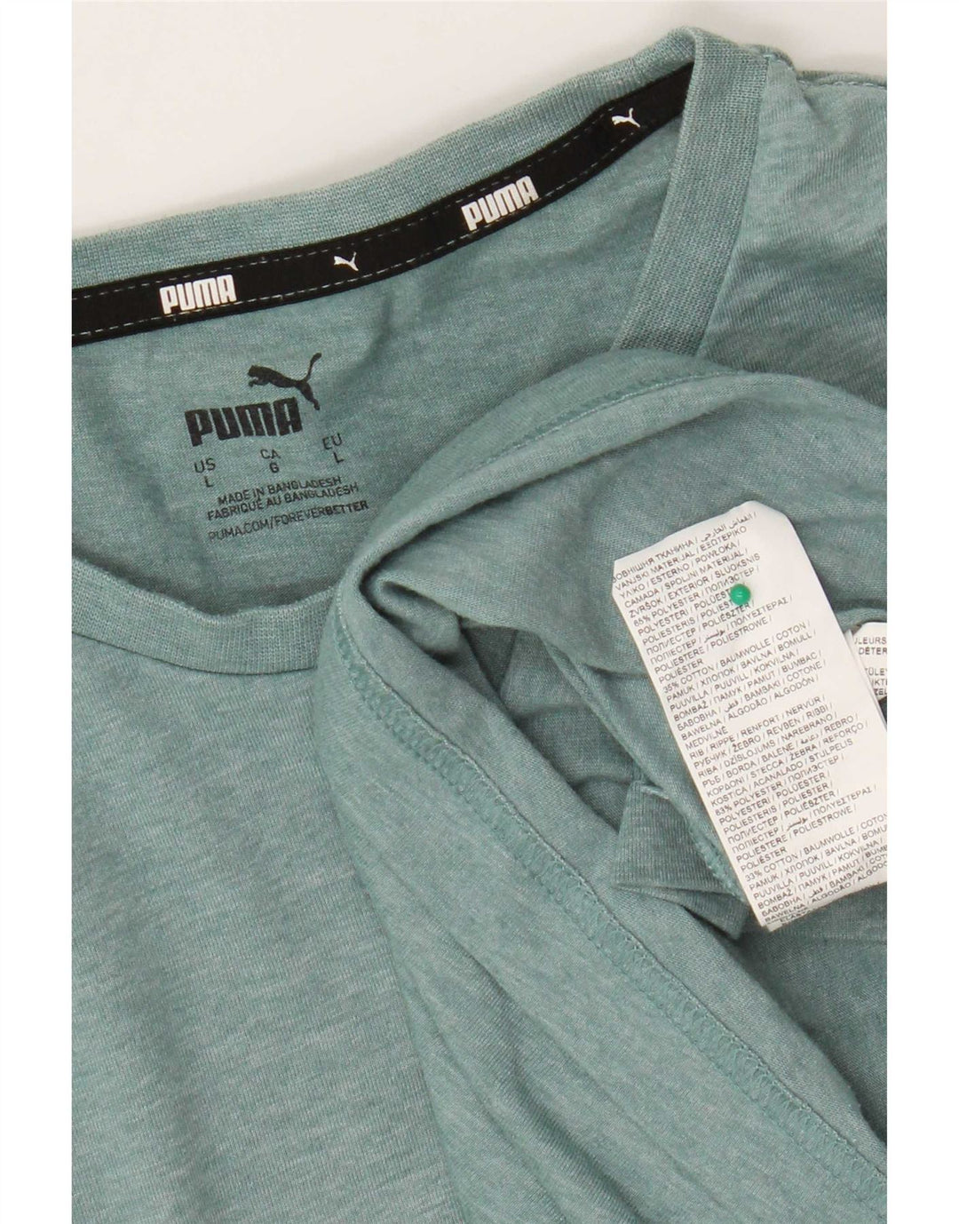 Ανδρικό γραφικό μπλουζάκι Puma Top Large Green Flecked Polyester