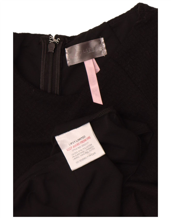 Lipsy Γυναικείο φόρεμα Peplum UK 8 Small Black Polyester