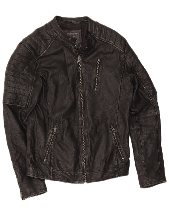 Jack & Jones Ανδρικό Δερμάτινο Σακάκι Racer UK 36 Small Black