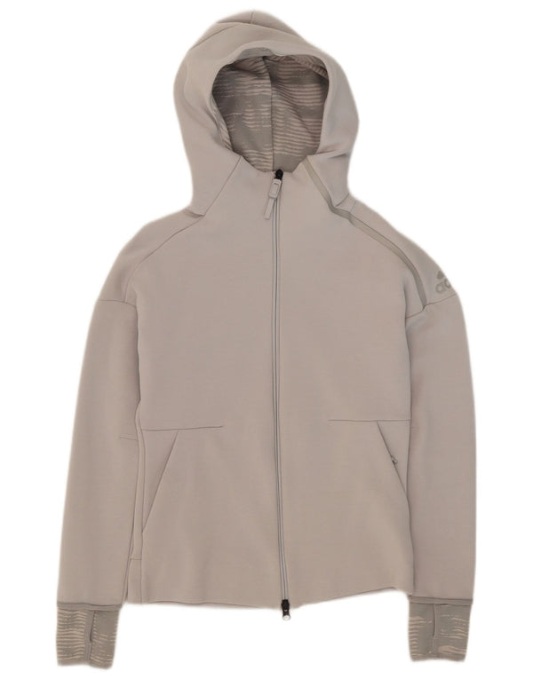 Γυναικείο πουλόβερ Adidas με φερμουάρ UK 6 XS Γκρι