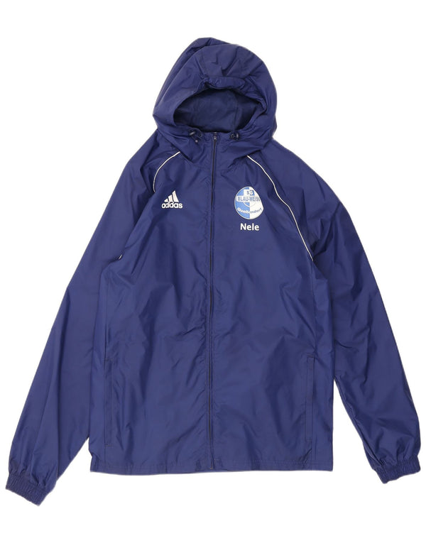 Ανδρικό μπουφάν βροχής με κουκούλα Adidas 36 Small Blue Nylon