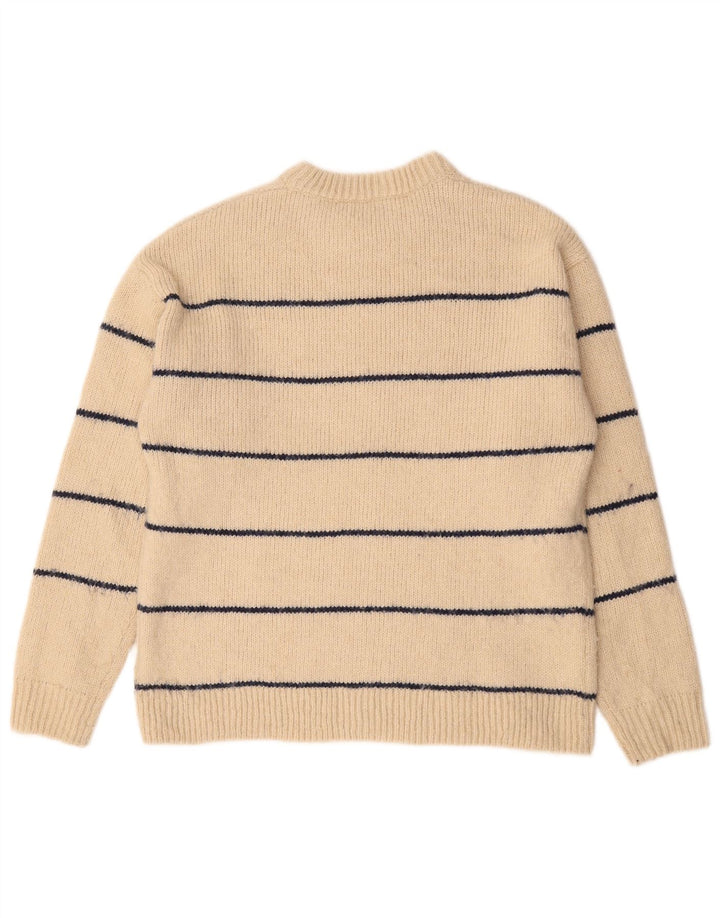 Zara Boys Crew Neck Jumper πουλόβερ 13-14 ετών Μπεζ ριγέ πολυεστέρα