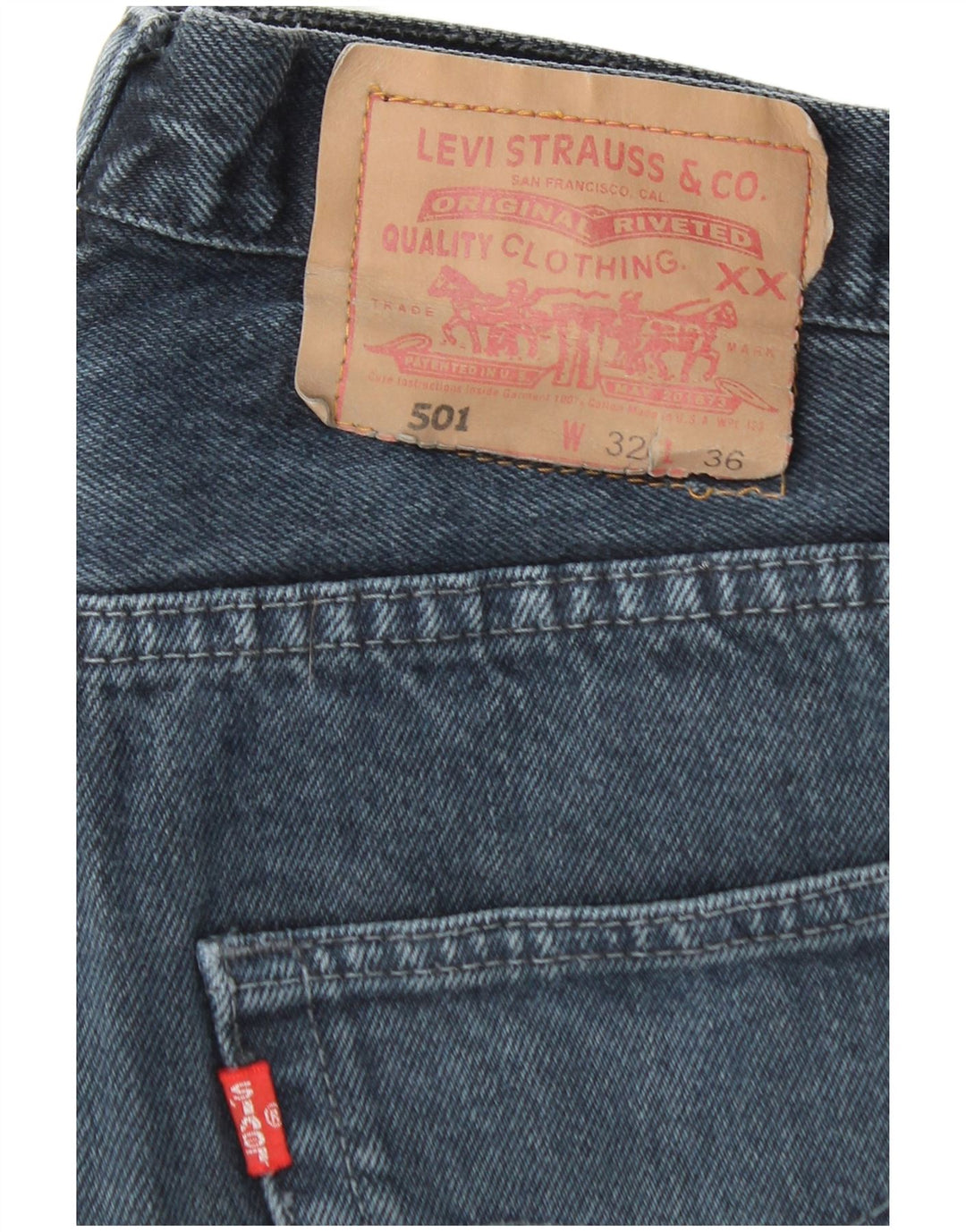 LEVI'S Ανδρικό τζιν 501 ίσιο W32 L25 Μπλε βαμβακερό