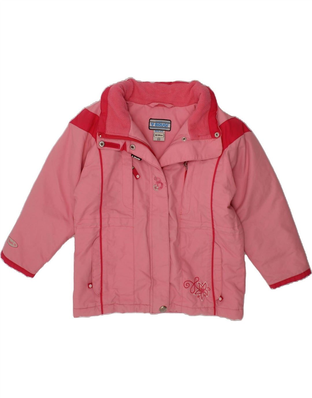 BRUGI Girls Windbreaker Jacket 3-4 Years Pink Colourblock Polyamide Vintage Brugi and Second-Hand Brugi from Messina Hembry 