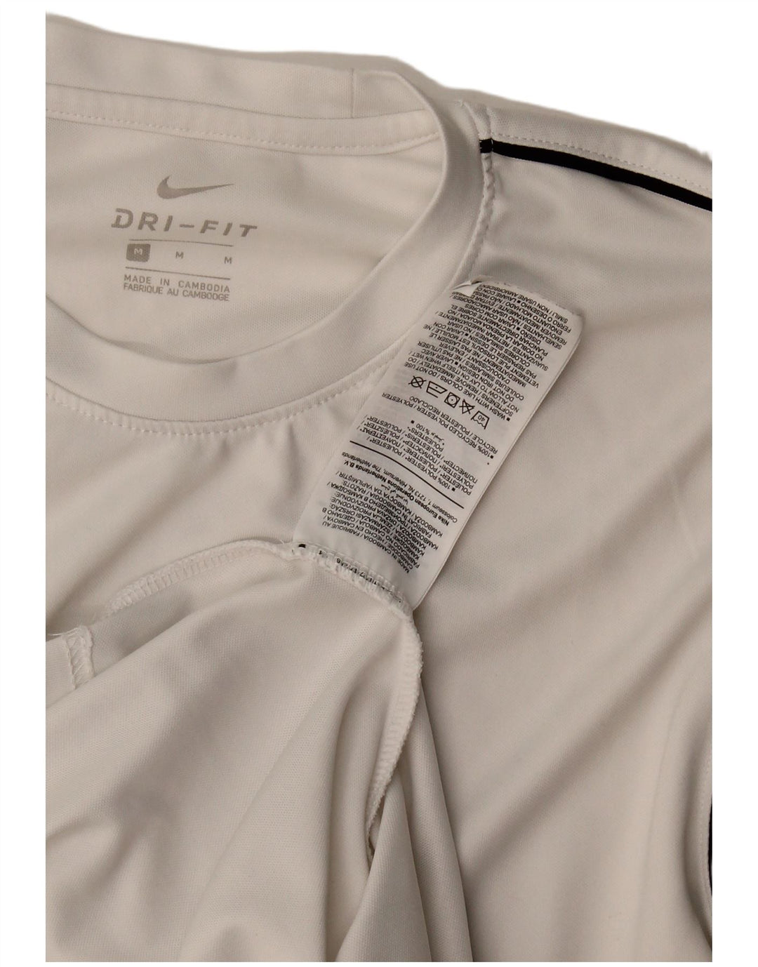 Ανδρικό T-Shirt Nike Dri Fit, μεσαίο λευκό πολυεστέρας