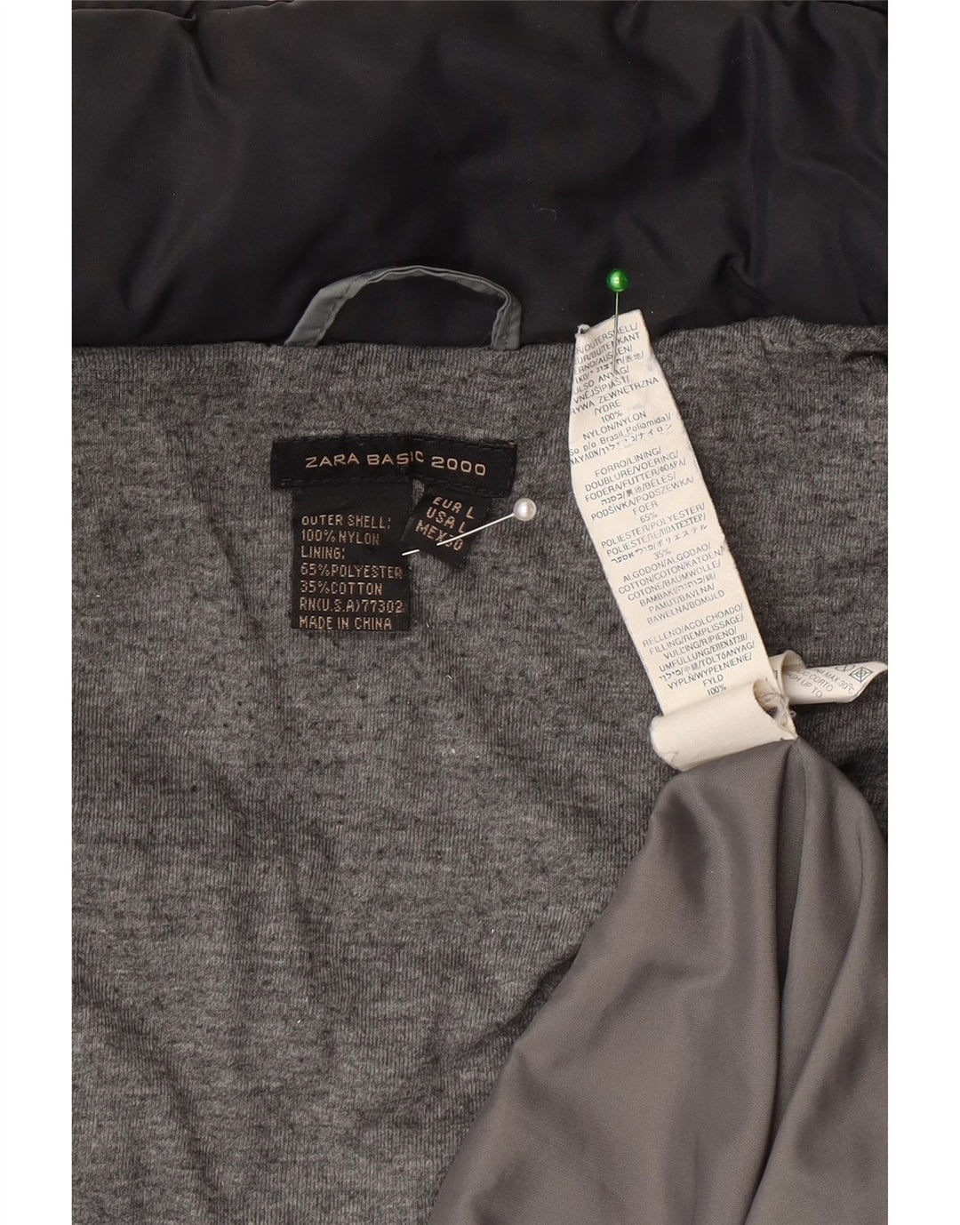 Zara Γυναικείο παλτό UK 14 Large Black Nylon